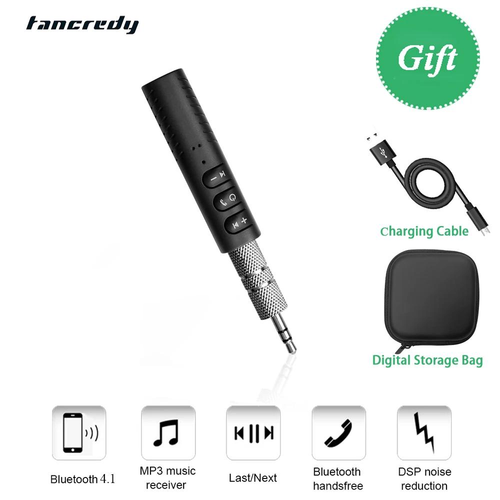 Беспроводной автомобильный адаптер Bluetooth Aux ресивера с разъемом 3 5 мм комплект