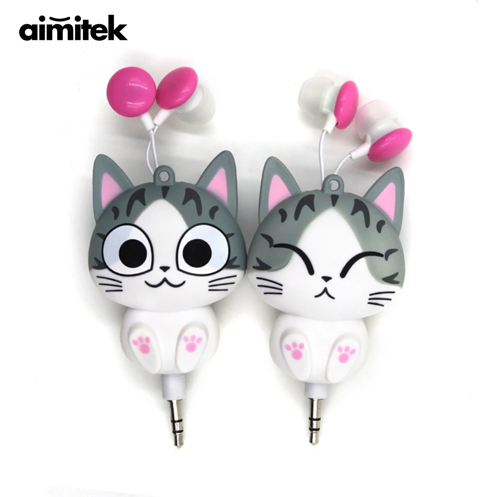 Наушники Aimitek с рисунком сыра кота домашние наушники вкладыши Chi's Sweet