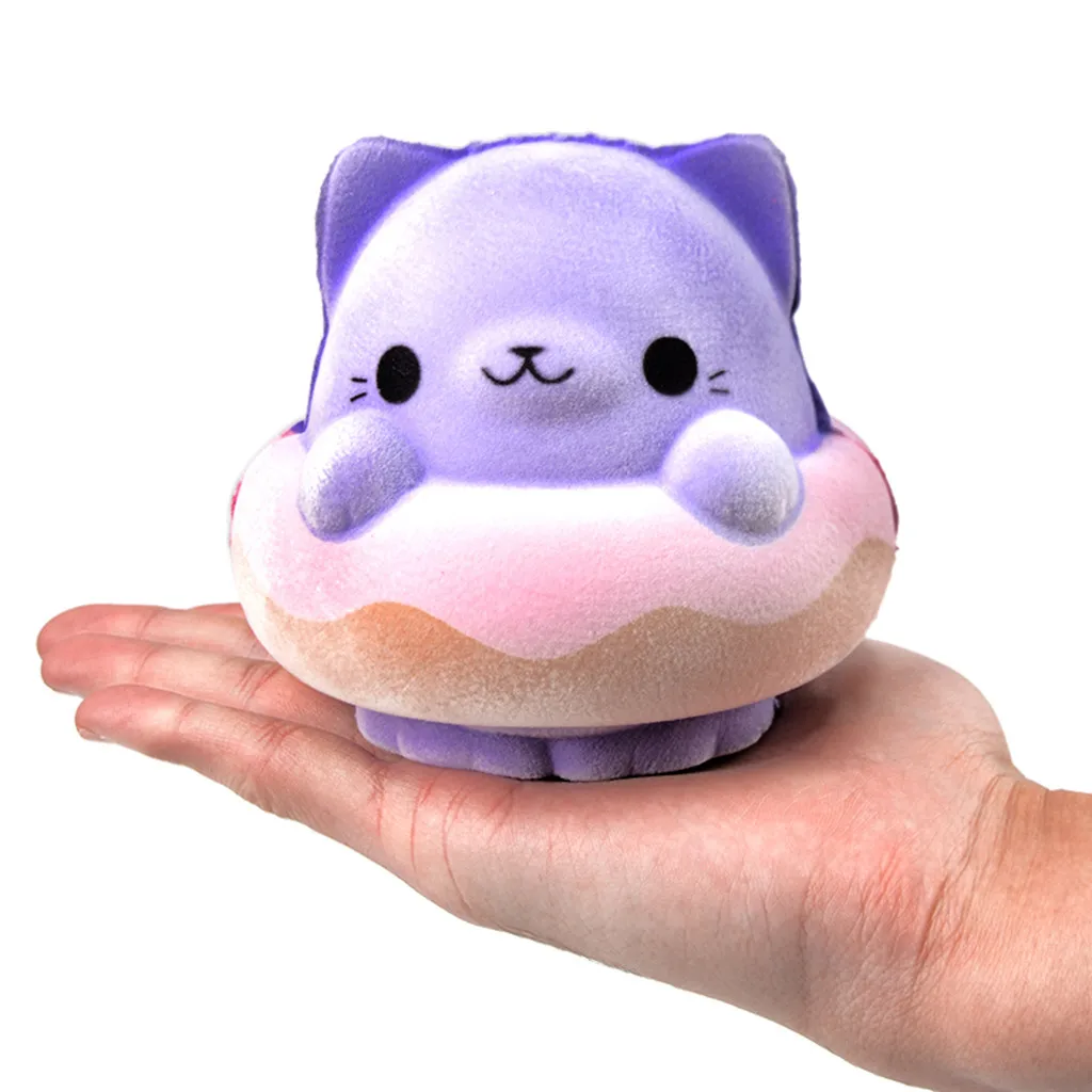 Игрушки для отдыха фиолетовый Кот медленно поднимающийся пушистый сжимает