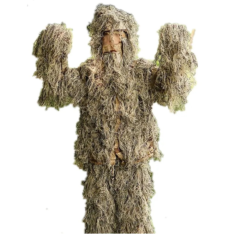 3D охотничьи военные костюмы Ghillie камуфляжная снайперская одежда для рыбалки