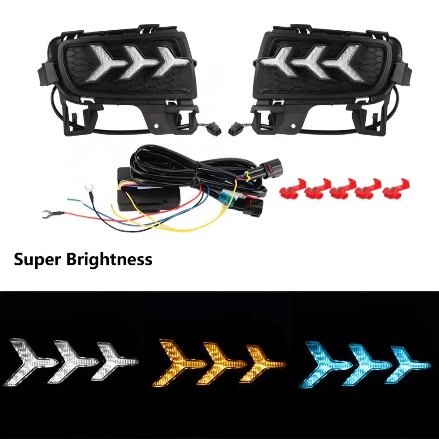 Комплект из 2 предметов 3 Цвет DRL Автомобильные фары дневного света светильник