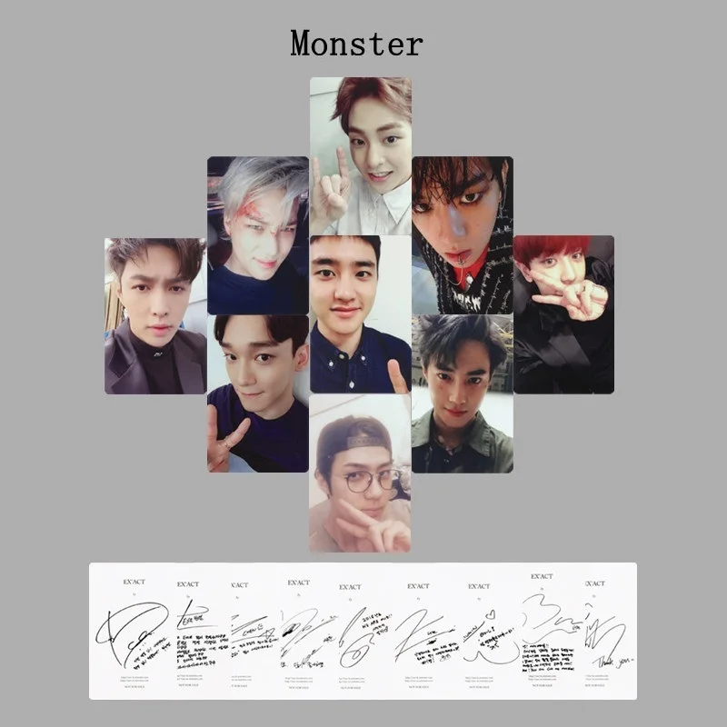 Фотокарта KPOP EXO K M EX'ACT MONSTER LUCKY ONE альбом Чан Ёль баек Хюн с собственной подписью