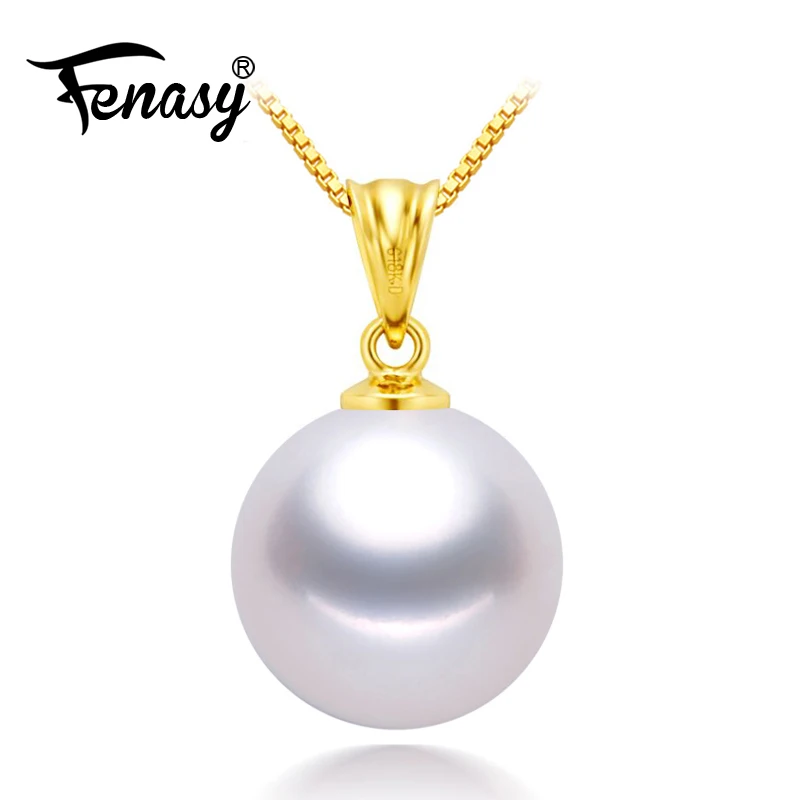 FENASY 18K желтое золото кулон жемчужное ювелирное изделие ожерелья рога &amp для
