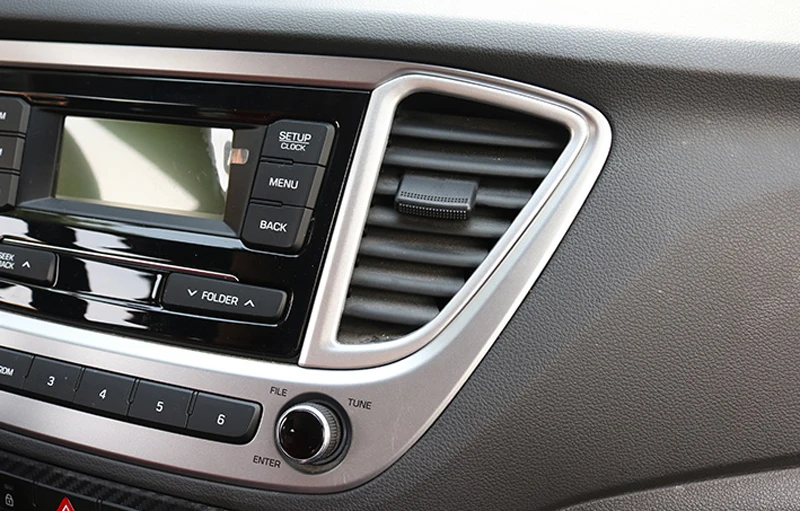ABS Matt Interior Center Air Outlet Diffuser Vent Trim 2 шт. для Hyundai VERNA Solaris Accent 2018|Лепнина интерьера| |
