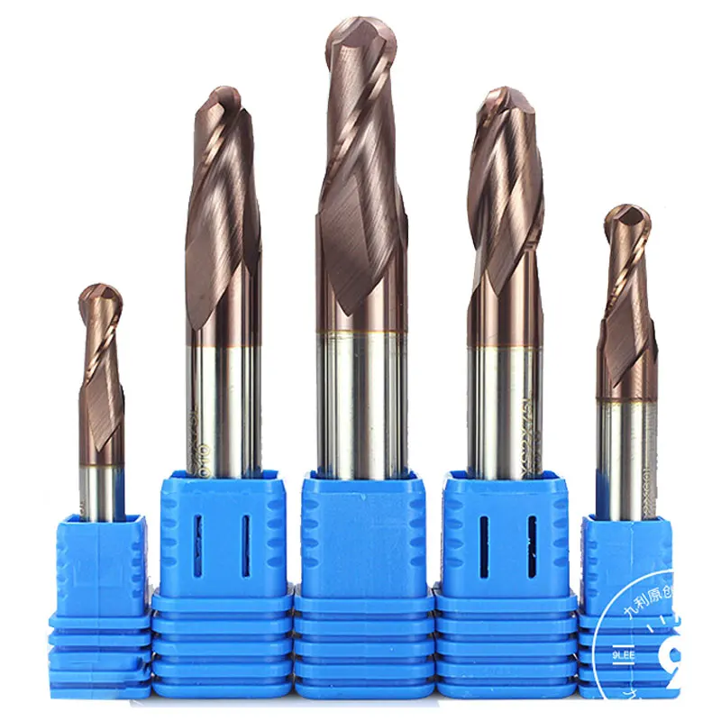 1PCS HRC50 Ball Nose End Mill 2 Edge 4mm 5mm 6mm 8mm 10mm 12mm 16mm 18mm 20mm Tungsten Steel Hard Alloy Coated Milling Cutter |