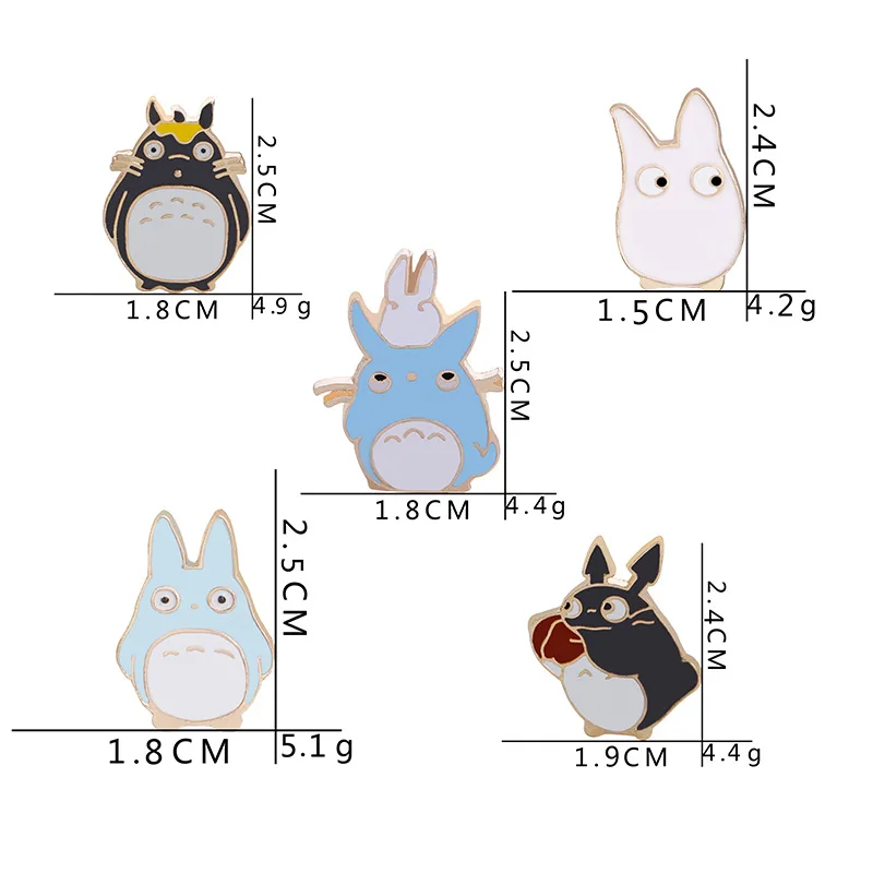 100 PCS/LOT (20 sets) Japan Anime TOTORO Doll Enamel Pins and Brooches My Neighbor Totoro Toys | Игрушки и хобби