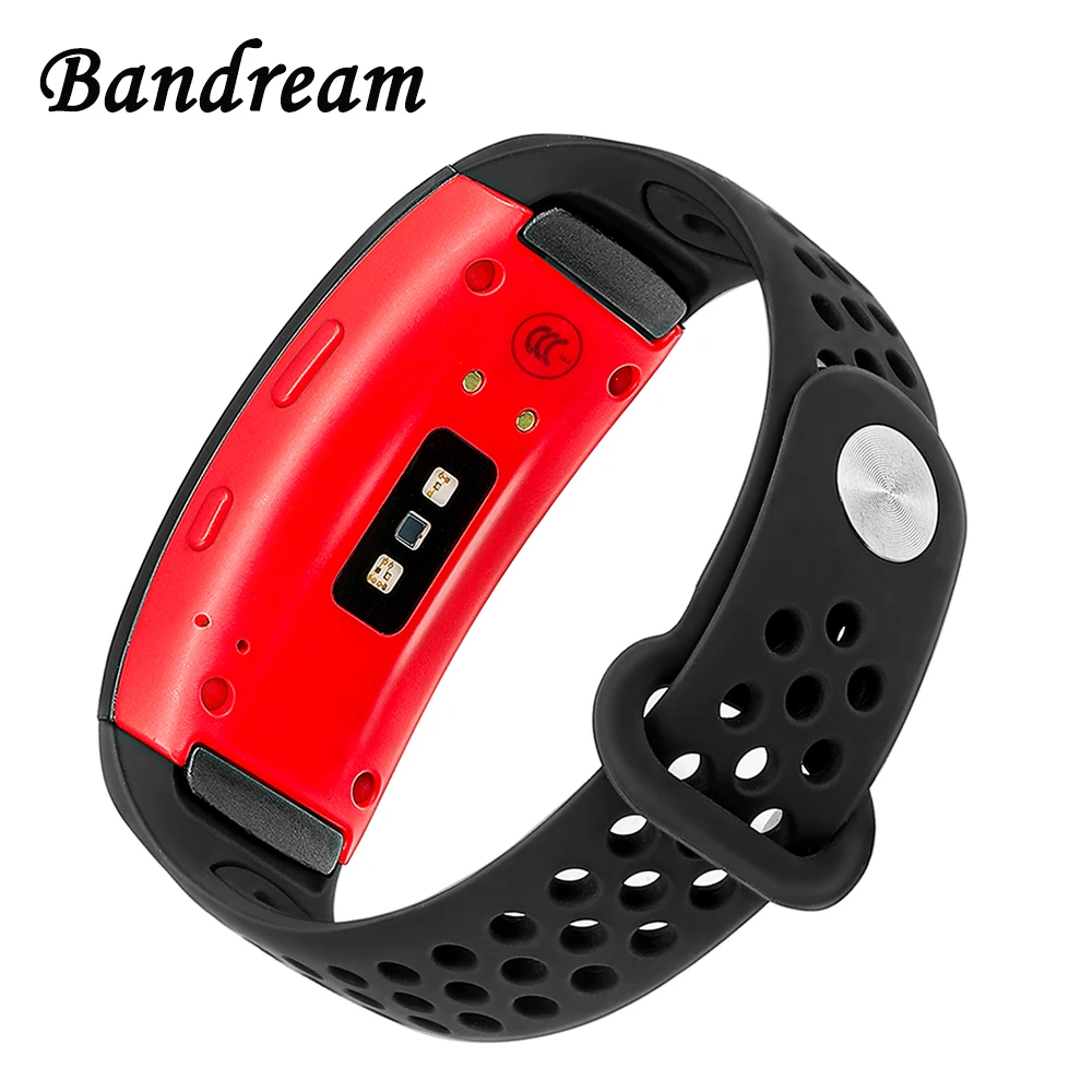 Ремешок силиконовый для Samsung Gear Fit 2 R360 / Fit2 Pro R365 двухцветный спортивный резиновый