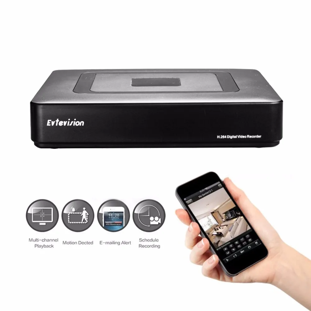 Evtevision 4CH видеонаблюдения DVR Системы 1080N H.264 HDMI P2P гибридный 5 в 1 ONVIF USB 3 г и wi Fi