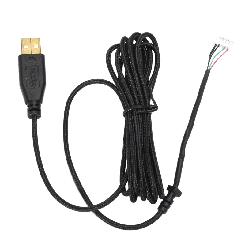 Кабель Usb для мыши Razer Deathadder прибл. 2 1 м 5 проводов штифтов покрытая черным золотом