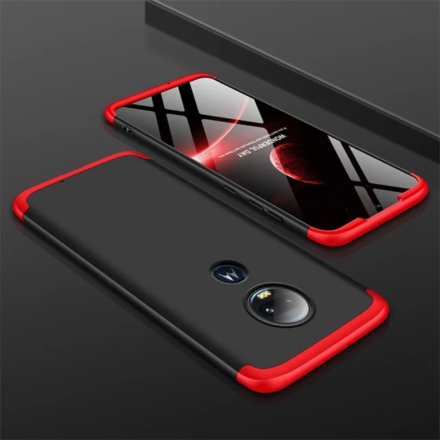 red black Чехол для Motorola Moto G7 Plus, роскошный защитный чехол с магнитным кольцом, противоударный чехол для MOTO G5s Plus G7 G6 - Цвет: red black