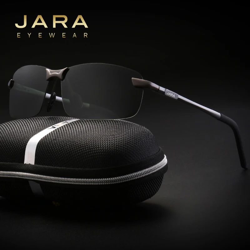 Jara алюминиево-магниевый без оправы поляризованные очки Мужчины драйвер hd
