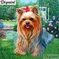 dispaint full squareround drill 5d diy diamond painting animal dog flower embroidery cross stitch 3d home decor gift a10588