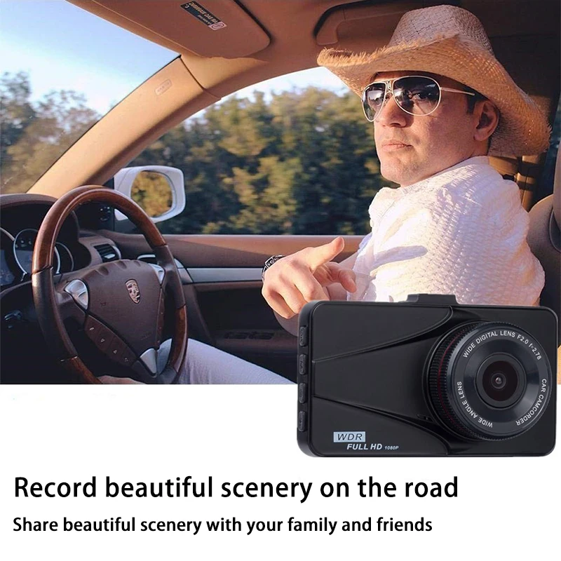 Автомобильный видеорегистратор Портативный HD 1080P Автомобильный рекордер с 3,0 дюймовым ЖК-экраном 170 градусов 6G объектив Поддержка ночного видения 32G TF карта тире камера