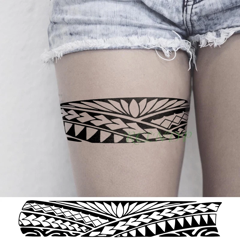 Waterproof Temporary Tattoo Sticker lace flower vine leaf dot Fake Tatto  Flash Tatoo Waist Arm Foot Tattoos for Girl Women Men images - 6