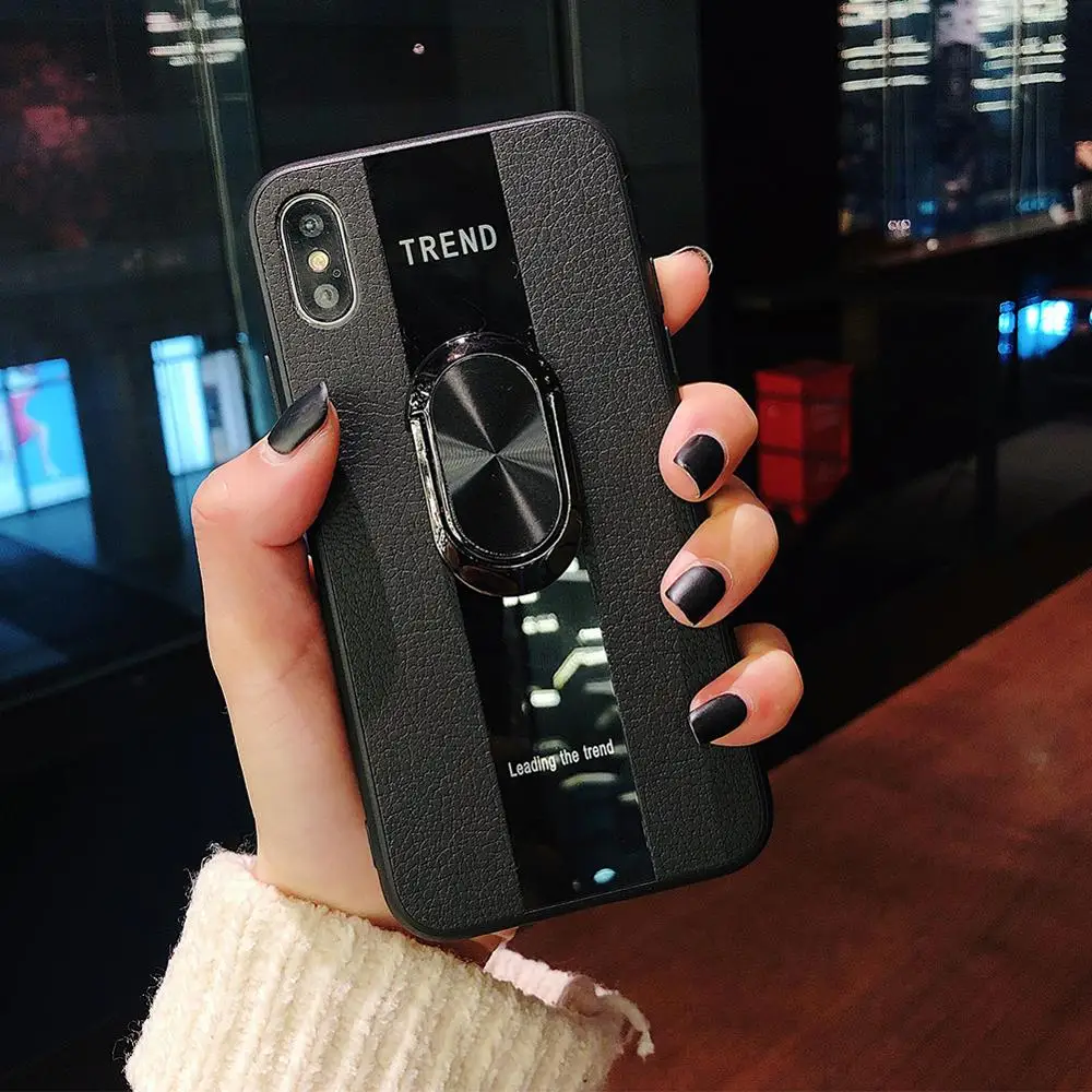 Чехол для iPhone 7 8 Plus X XS MAX тонкий мягкий ТПУ ударопрочный кожаный чехол-бампер с