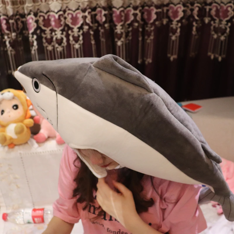 Candice guo плюшевая игрушка забавная головная шапка соленая рыба защитная подушка
