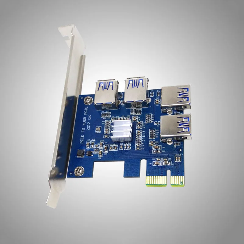 Высококачественная PCI EX1 EX16 карта расширения 4 порта USB 3 0 Конвертер Adatper Riser карты