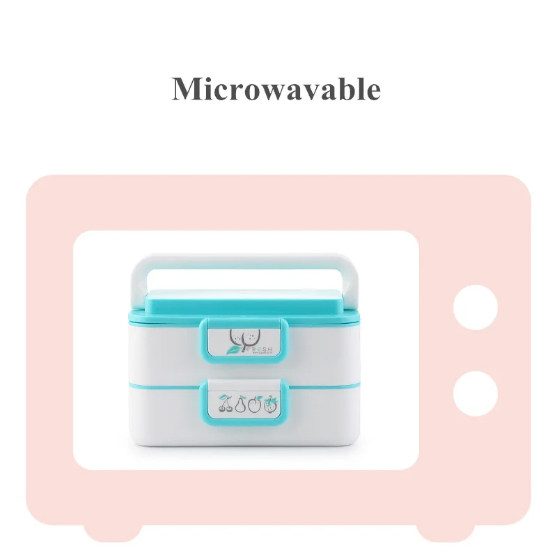 ONEUP 3 слоя термальный мультфильм Ланч бокс с сумками Microwavable Bento коробка большой