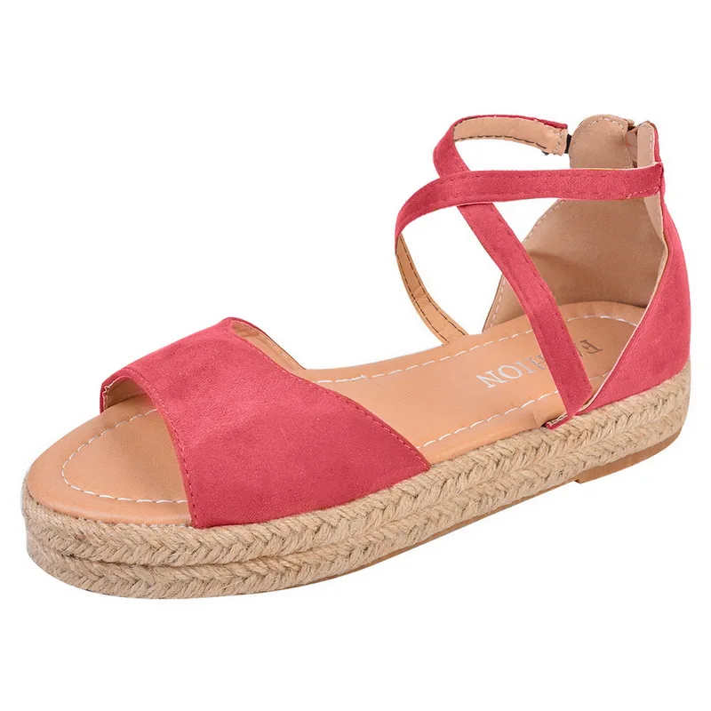 Женские сандалии с открытым носком Litthing модные римские на плоской подошве