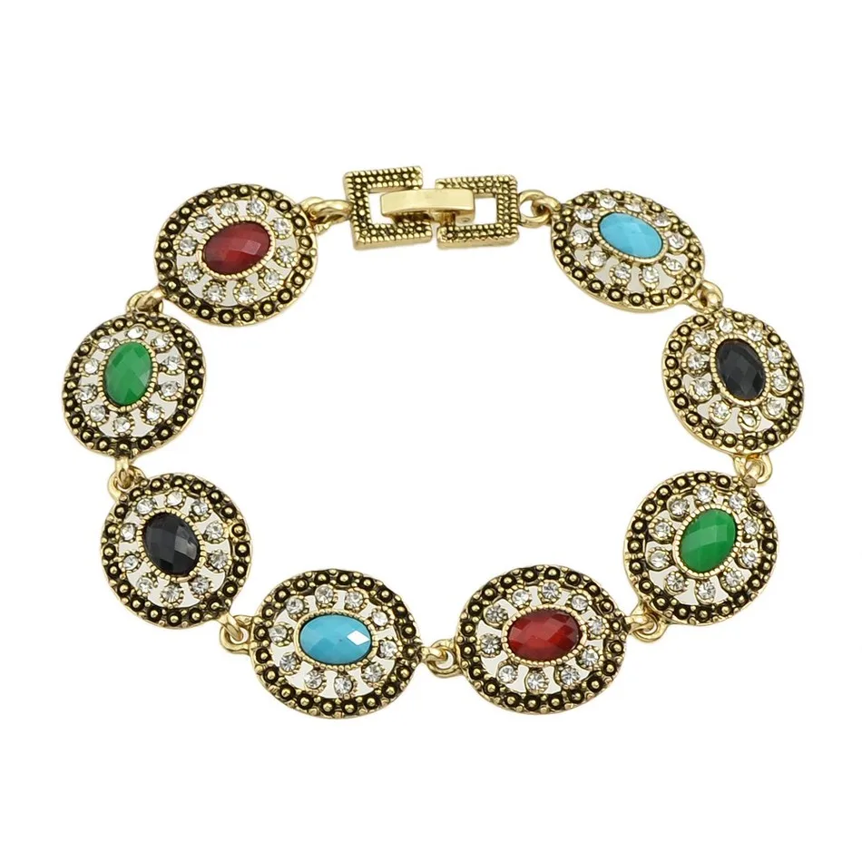 Винтаж Стиль Античное золото Цвет серебро бохо браслет ful круглый Бусины для Для