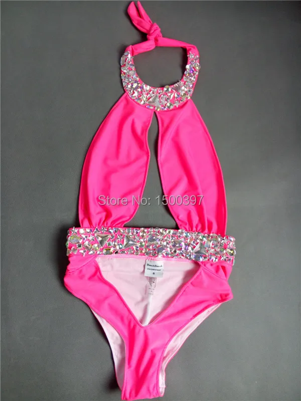 2017 бриллиантовый Цельный купальник для женщин Стразы/Кристальный сексуальный