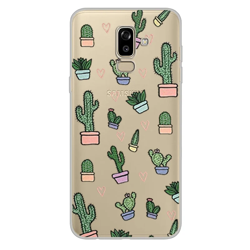 ciciber Phone Case for Samsung Galaxy J5 J6 J7 J8 Soft Back Cover J4 J3 J2 J1 Prime Core Plus 2016 2017 2018 Cactus |