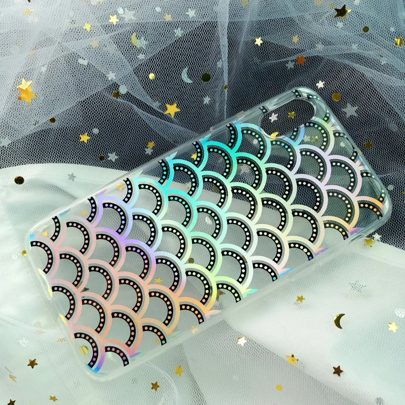 Красочные Лазерная Мягкие tpu мультфильм ананас sea shell глаза Мороженое случае
