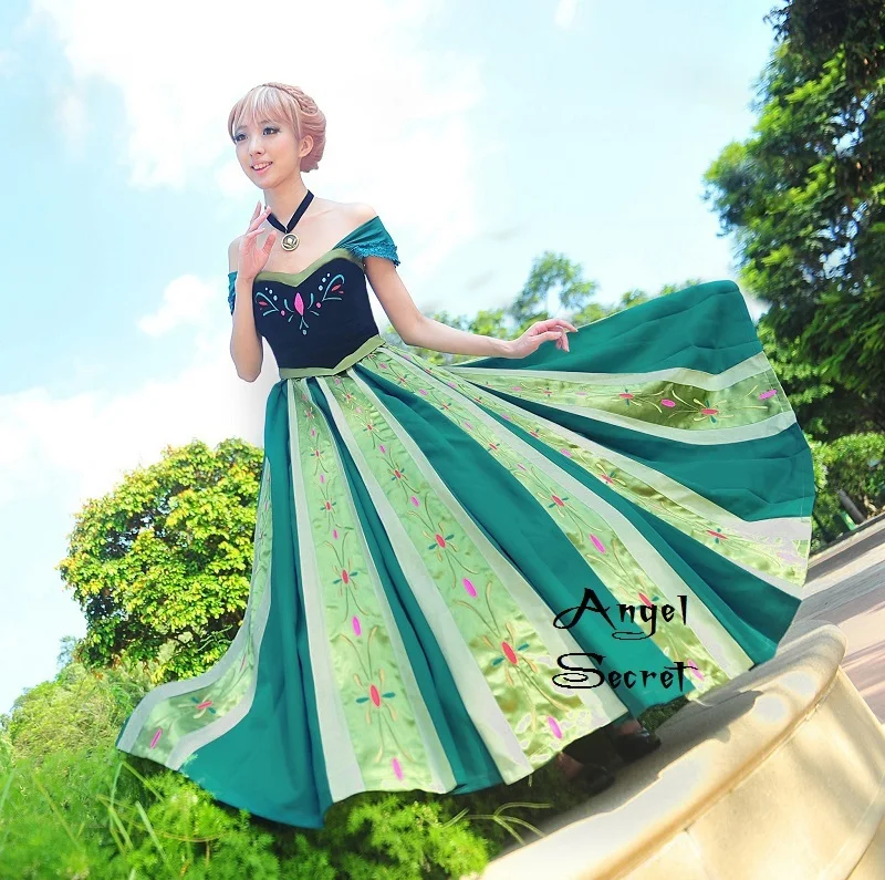 J712 фильмы Новый Снежная королева Анна Косплей Костюм коронация платье женщины