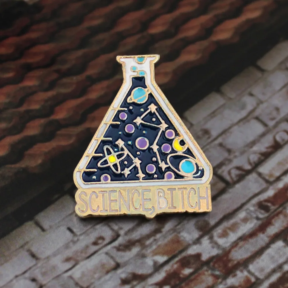 Science Beaker Erlenmeyer фляги булавки Magic Works броши значки на лацкан с твердой Эмалью для