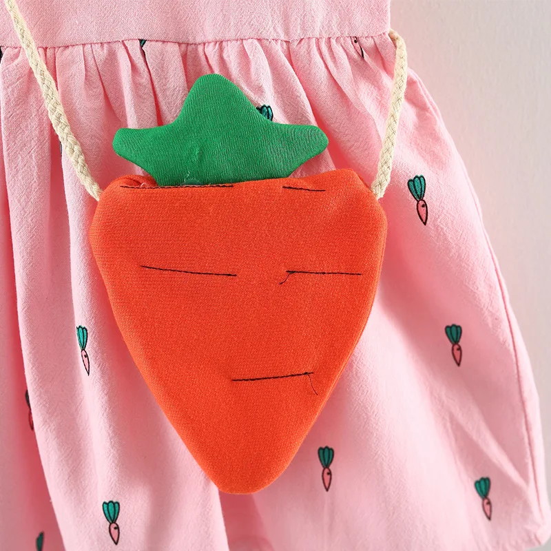 Summer New Girl Cotton Dress Cartoon Bag 1-3 sleeveless Printed | Детская одежда и обувь