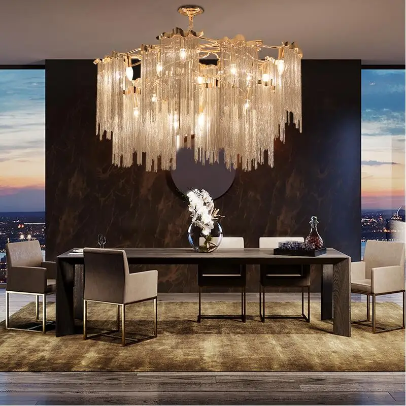 Роскошная креативная люстра с кисточкой ручная плетеная цепочка светодиодный