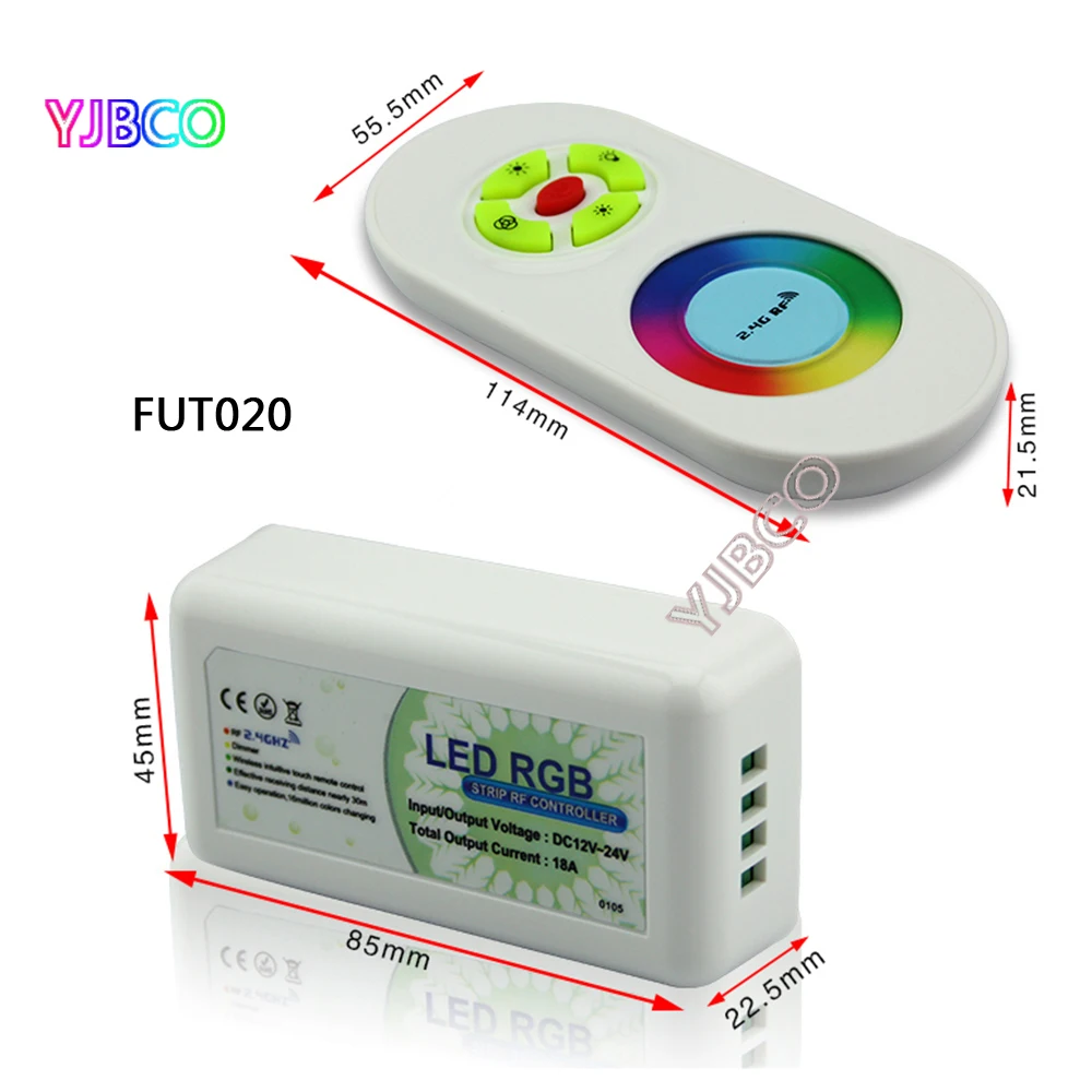 Milight FUT020 2 4G 5 кнопочный ключ 10A rf светодиодный RGB контроллер для 5050 3528 3014