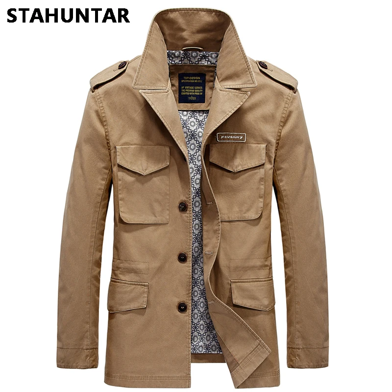 Демисезонный полета куртка Мужчины Кнопка Хлопок зеленый синий хаки Мужская Pocket