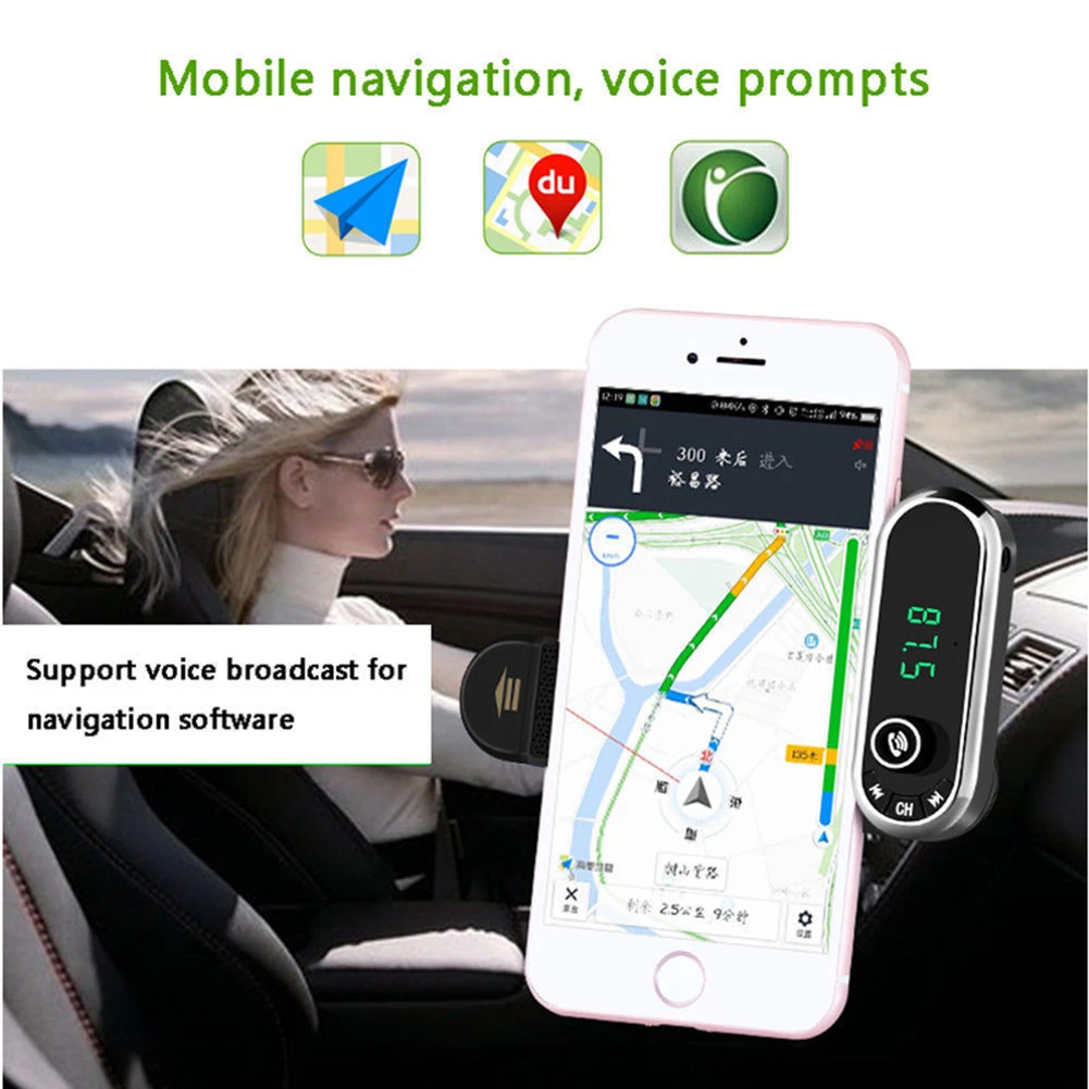 Громкой связи Bluetooth гарнитура для MP3 аудио автомобильный комплект Зарядное