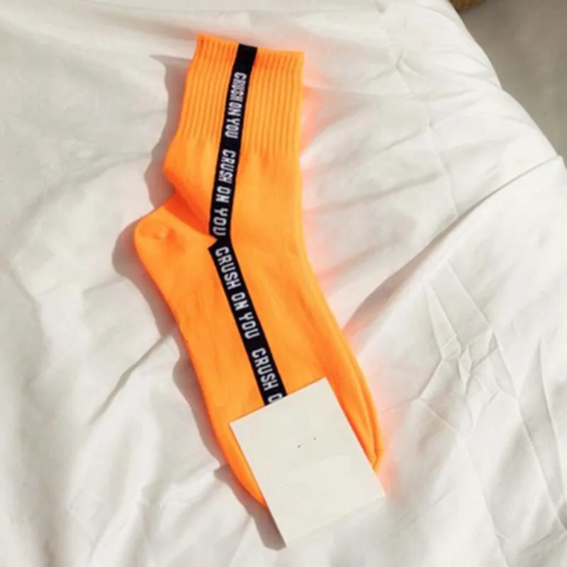Korea Cotton Harajuku Breathable Colorful Candy Color Cartoon Cute Funny Happy Ladies Socks Letter Pattern Art Ankle Women | Женская