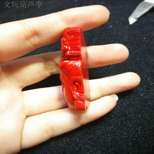 Natural cinnabar pendant necklace red guanyin head male female bead chain to ward off evil | Украшения и аксессуары
