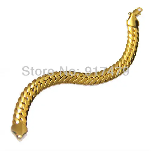 Мода 11 мм Коренастый Большой браслеты звено цепи для мужчин женщин золото Цвет