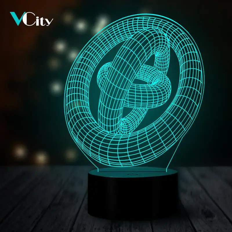 

VCity Decorative Cable 3D LED Night Light Table Lamp USB Bedroom Multicolor Party Lights Gifts RGB Multicolor Home Decor Gifts