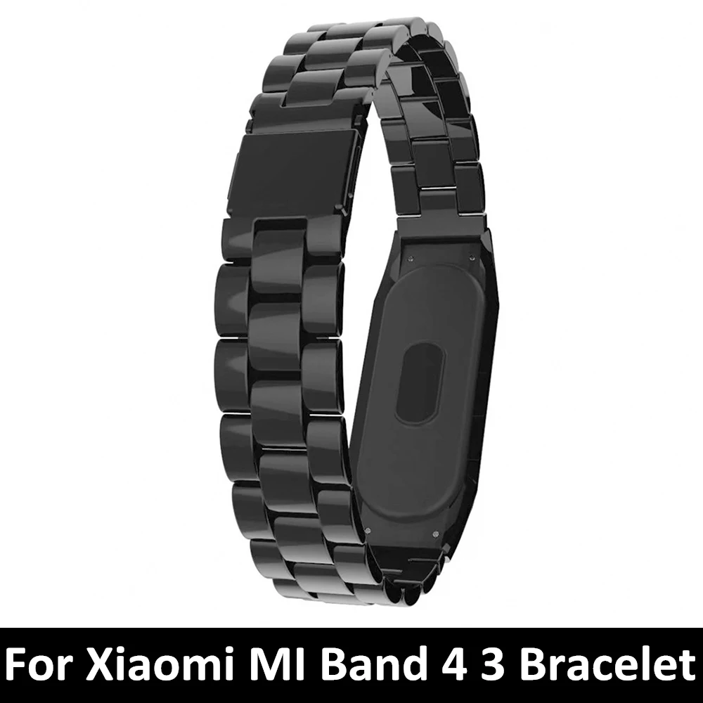 Для Xiaomi mi Band 4 3 ремешок для мужчин/женщин металлический браслет для mi band 4 наручный ремень из нержавеющей стали пряжка аксессуары