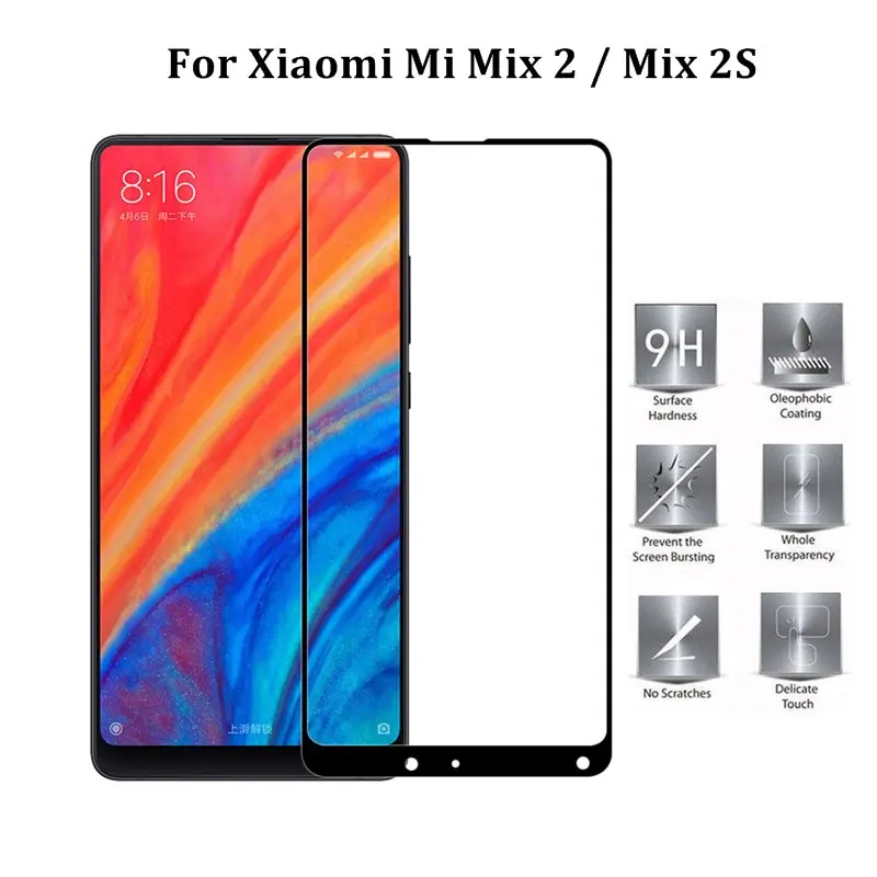 Фото Для Xiaomi Mi Mix 2 закаленное стекло для полное покрытие Защита экрана / 2S|Защитные