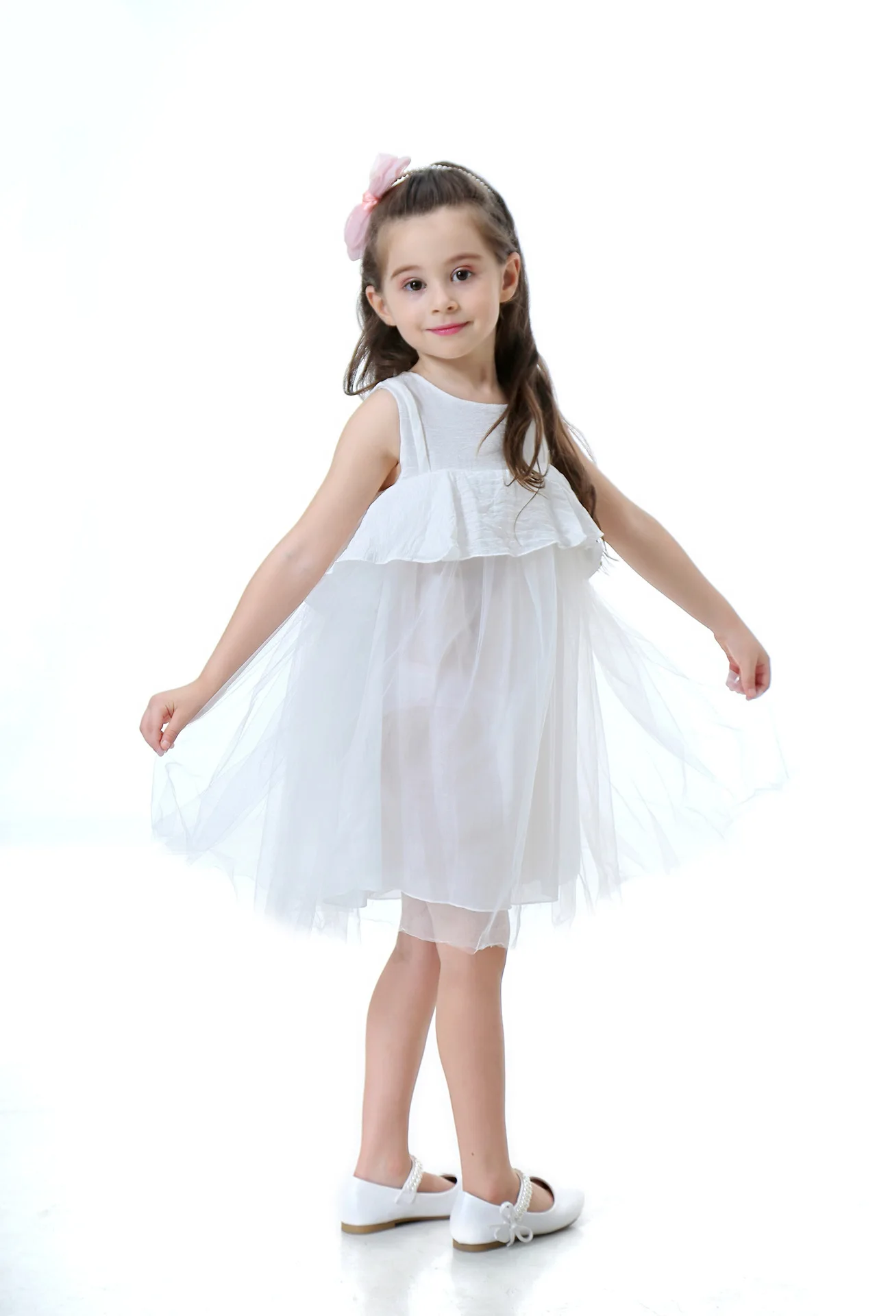 Girls Dress 2019 New Summer Mesh Clothes White Princess Ball Gown Children Baby Kids Clothing | Детская одежда и обувь