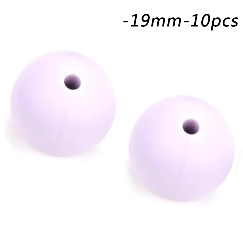 lavender fog LOFCA силиконовые бусины 19 мм круглой формы 10 шт./лот прорезывание зубов цепочки и ожерелья пищевой для мам Уход DIY Ювелирные изделия Детские Прорезыватели аксессуары - Цвет: lavender fog