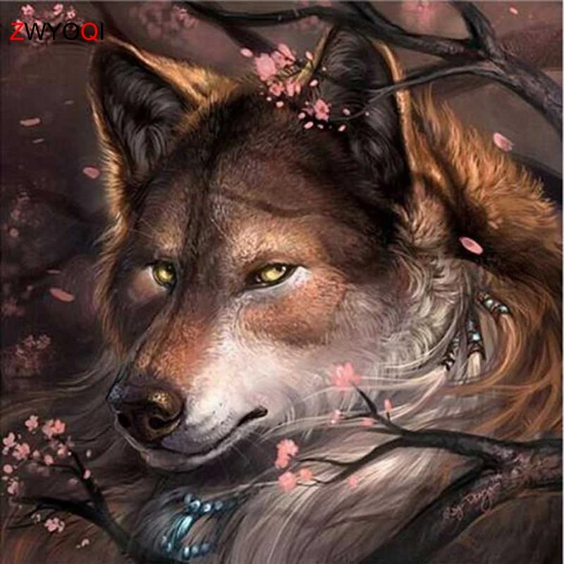 5D сделай сам: wolfFull круглый Алмазная мозаика &quotВолки&quot полная квадратная вышивка