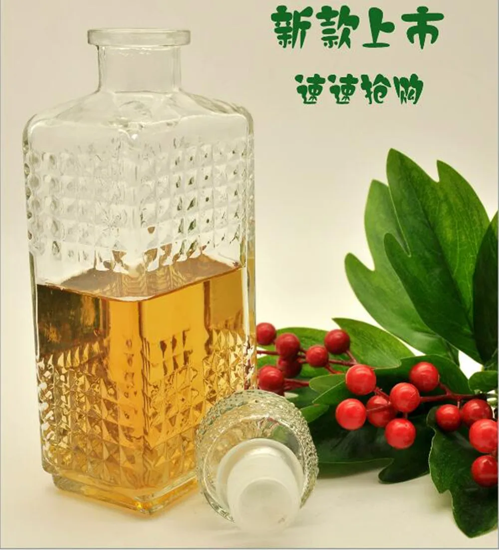 Бесплатная доставка 1000 мл стеклянная бутылка для вина графин контейнер виски