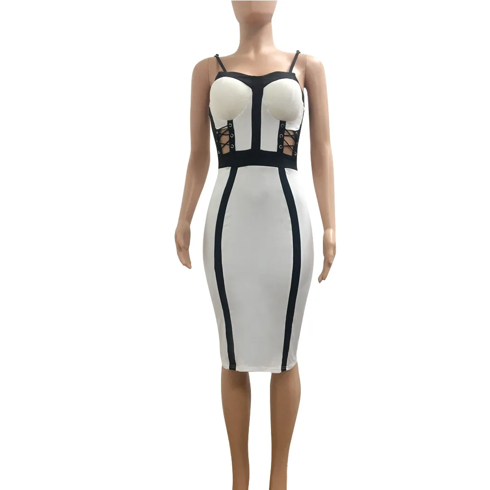2019 Новое модное женское платье на бретельках сексуальное Клубное облегающее