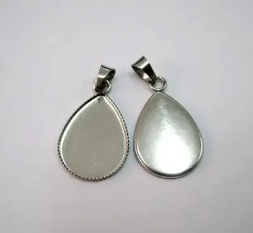 D8 with pinch clasp 10 шт., нержавеющая сталь, пустая рамка, поднос, кабошон, ободок, сердце, овальная форма капли воды, серьги, кулон, камея для рукоделия, ювелирное изделие - Цвет: D8 with pinch clasp