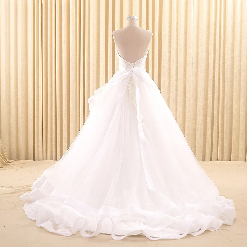 RSM66209 Vestidos Para Casamento Милая Тюль развертки поезд бальный наряд кружевные летние