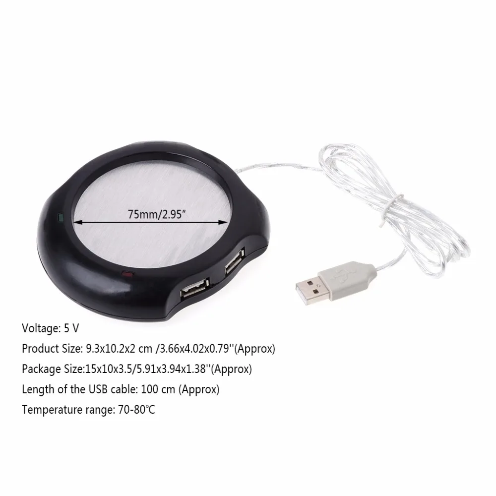 4 USB концентратор Электрический питательный стаканчик грелка Pad пластина для