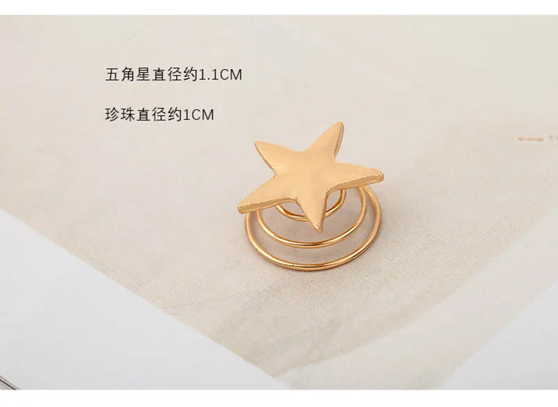 Golden Alloy Star Spring Clips Screw Hair Accessories for Women &amp Children |