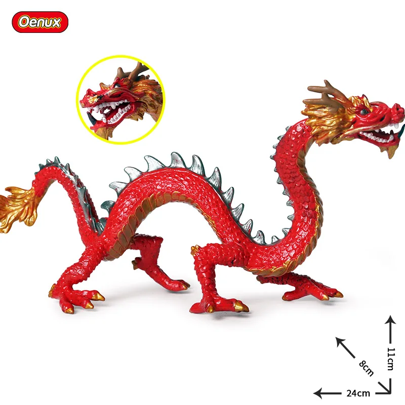 

Экшн-фигурки китайского дракона, 24x8x11 см, ПВХ, Высококачественная Реалистичная